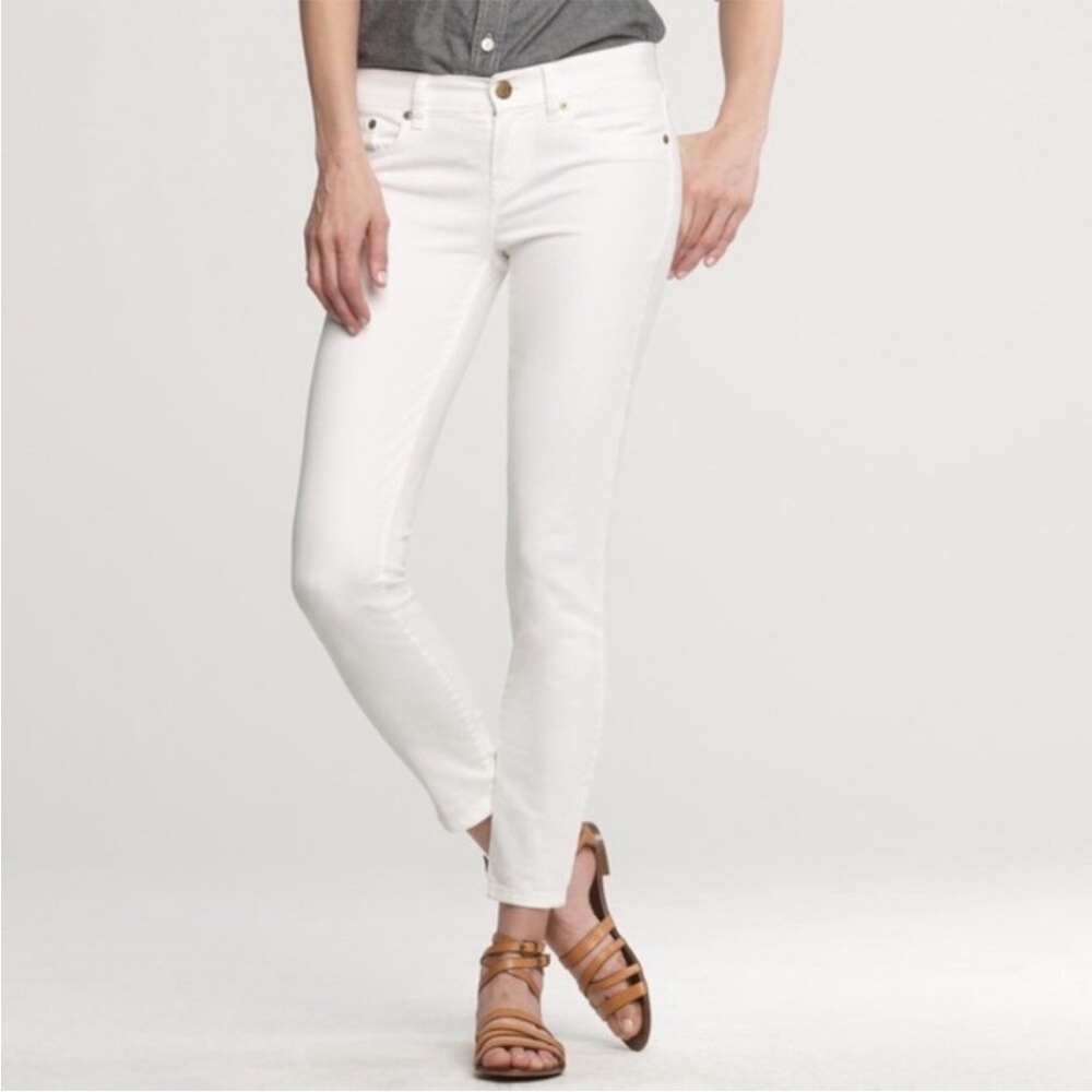 J CREW TOOTHPICK WHITE SKINNY ANKLE JEANS SIZE 25P